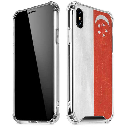 Singapore Flag Distressed iPhone X/XS Clear Case